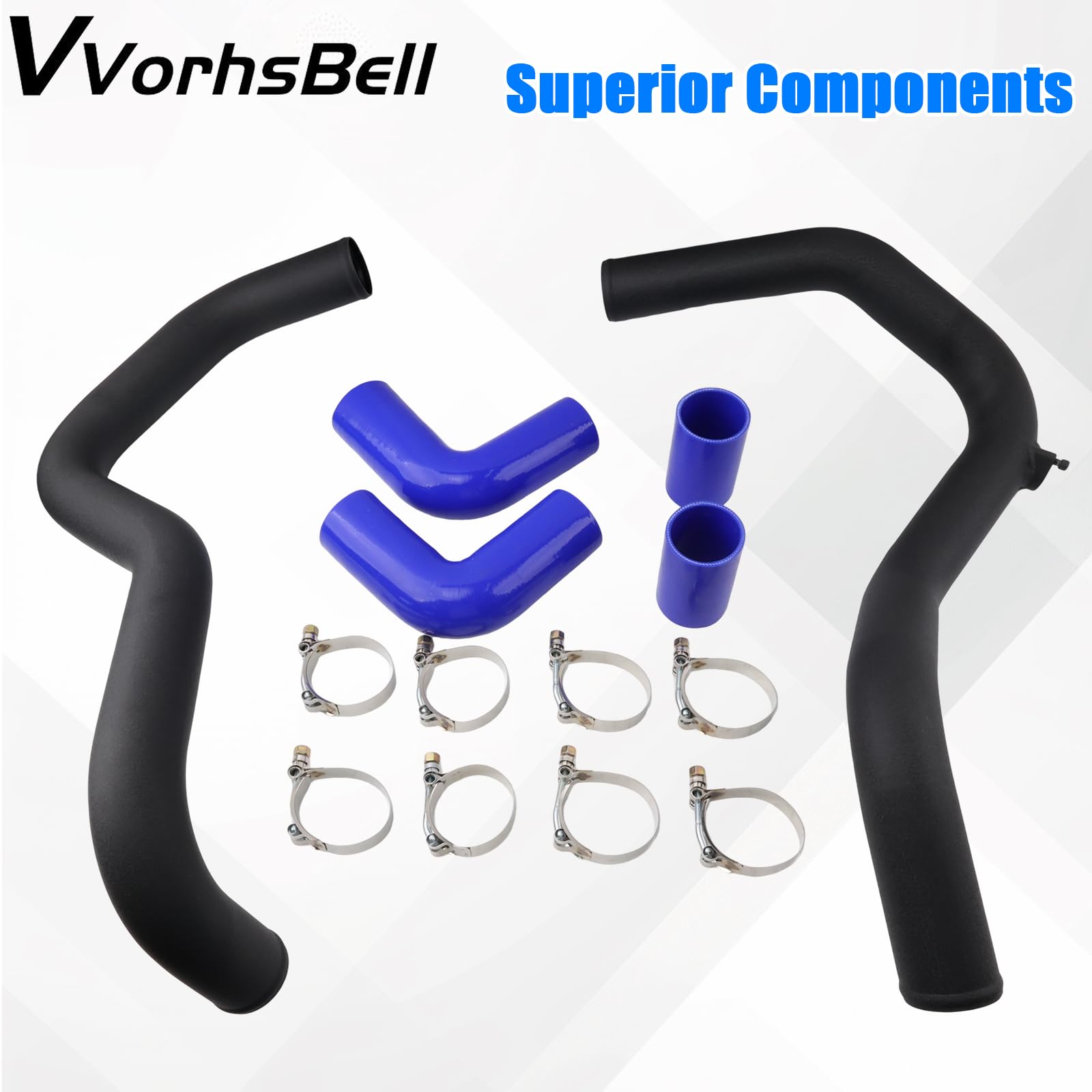 Kit tubi intercooler da 57 mm compatibile con Skoda Fabia MK1 6Y 1.9TDI VRS PD130 2002-2009 tubi rigidi in lega di montaggio anteriore tubi in silicone morsetti a T