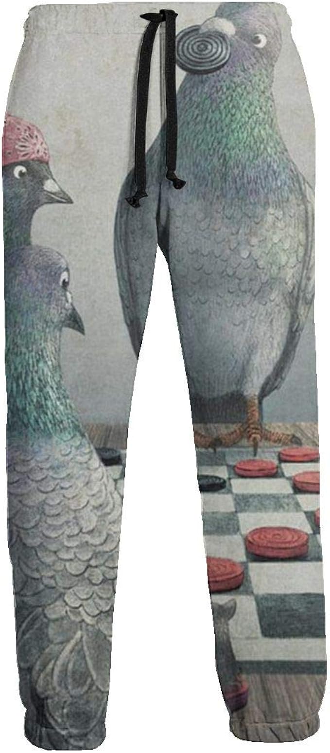 Inaayayi Pigeons Playing Checkers Funny Pigeon Sport Jogging Pants