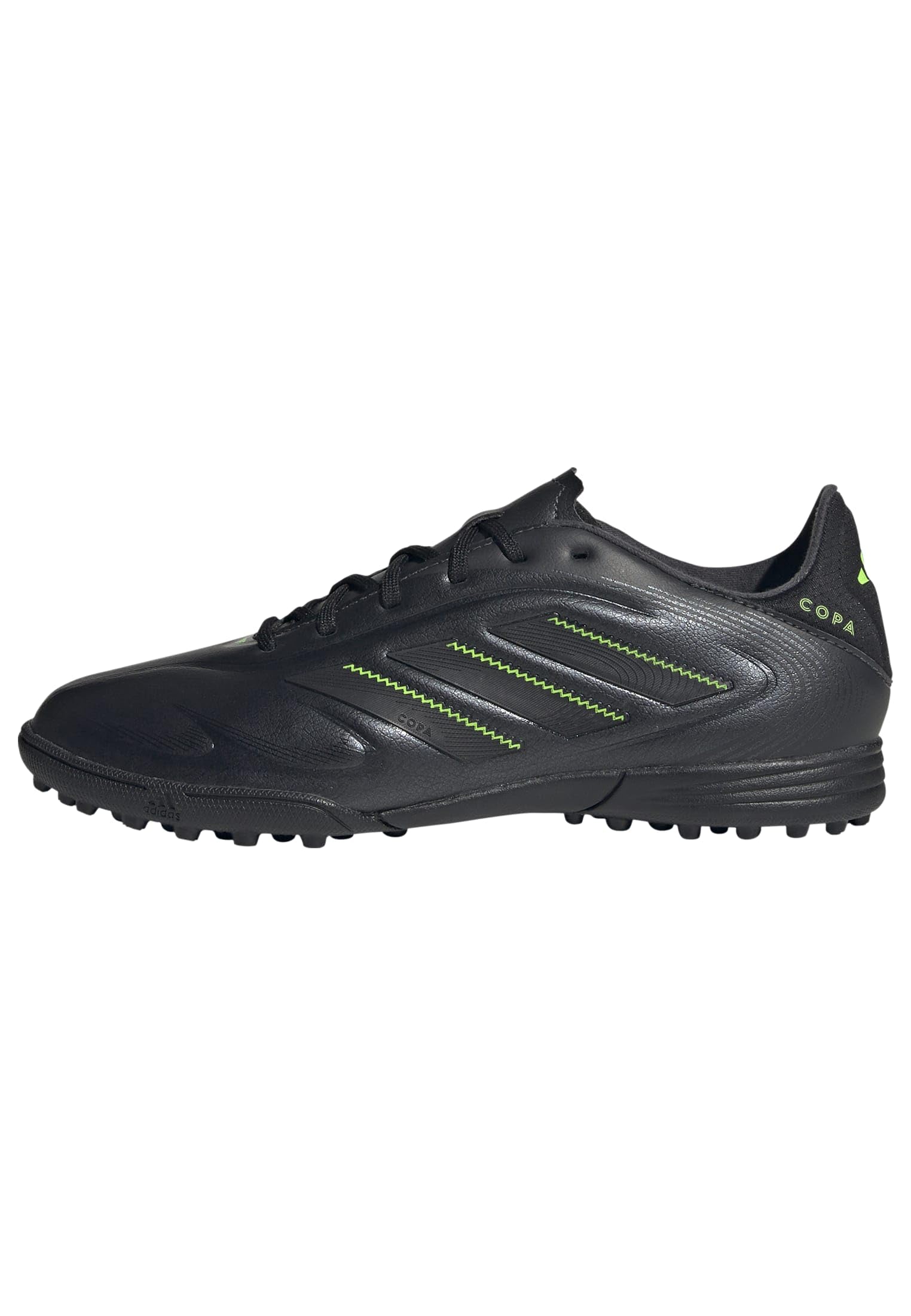 adidas Unisex Kids COPA Pure III League Turf Football Boots Kids, Core Black/DGH Solid Grey/Lucid Lemon, 5.5 UK