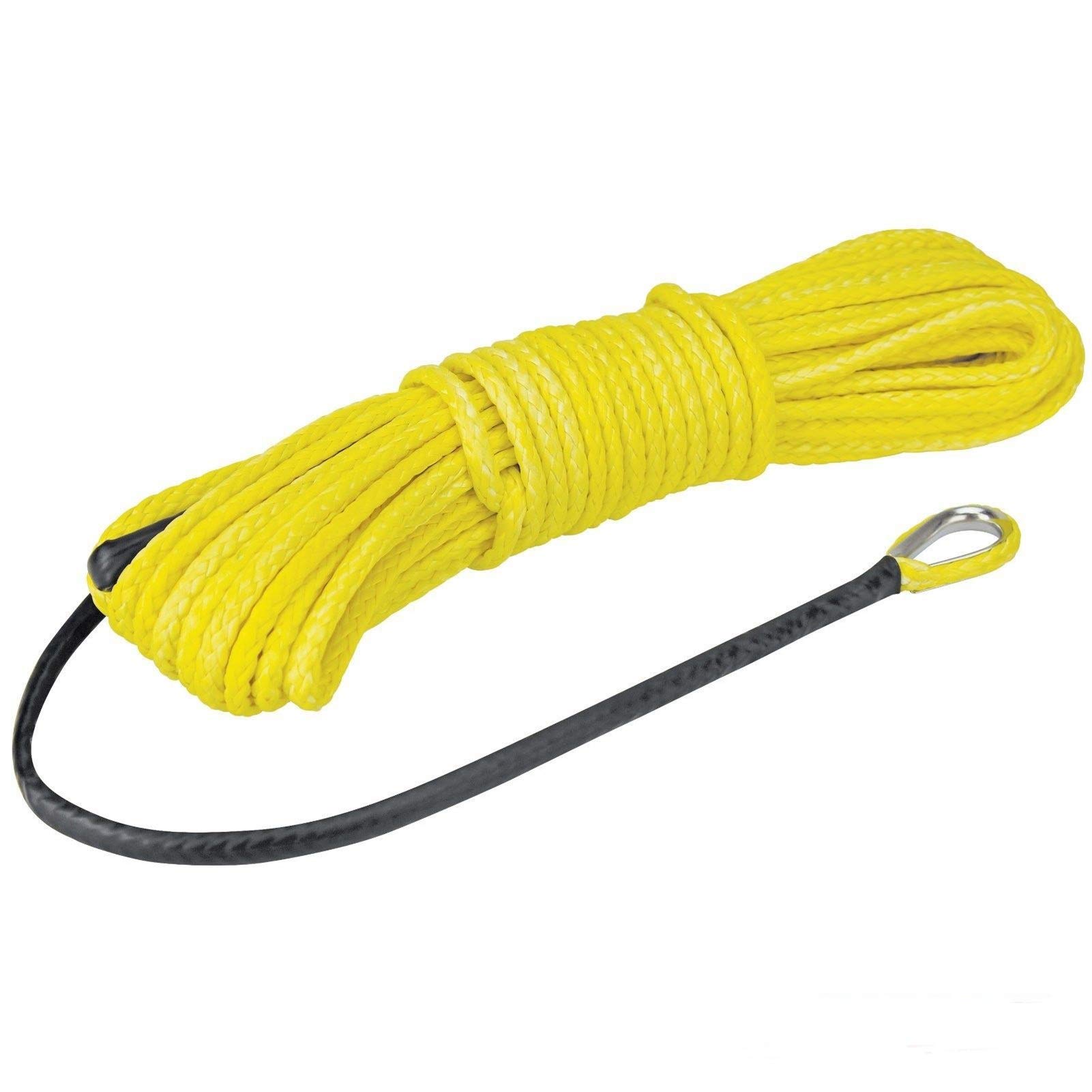 Winch Rope, 11mmx26m ATV Traction Rope Big Pull Car Trailer Rope Polymer Polyethylene Winch Rope(Giallo)