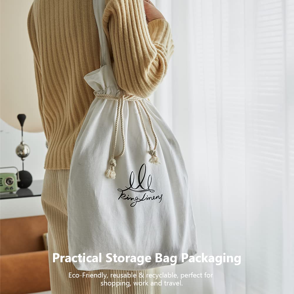 Amazon｜King Linens ベルギーリネンシーツセット ロングフリル付き 4