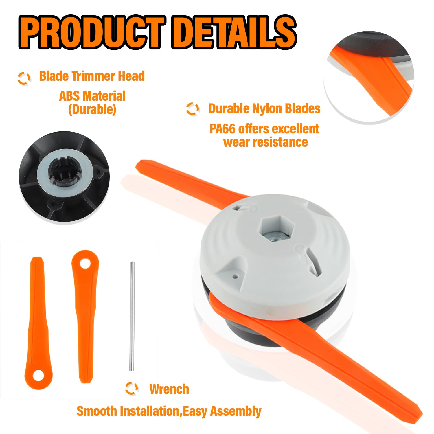 Polycut 6-2 Testina per STIHL FS38 FSA60R FSA86R FS40 FS50, Ricambi FSA 60 R Testina FS 38 4006-710-2137 Decespugliatore Accessorio, con 6 Ricambi