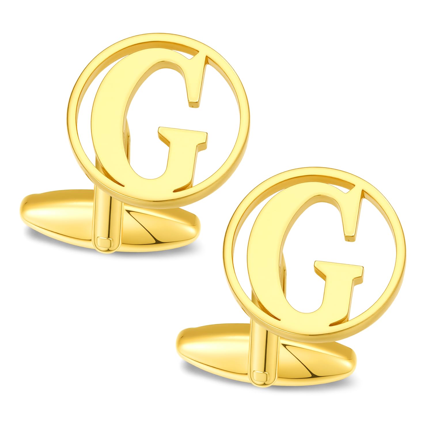 GWD Cufflinks for Men Classic Tuxedo Shirt Wedding Cuff Links Personalized Initials A-Z Gift