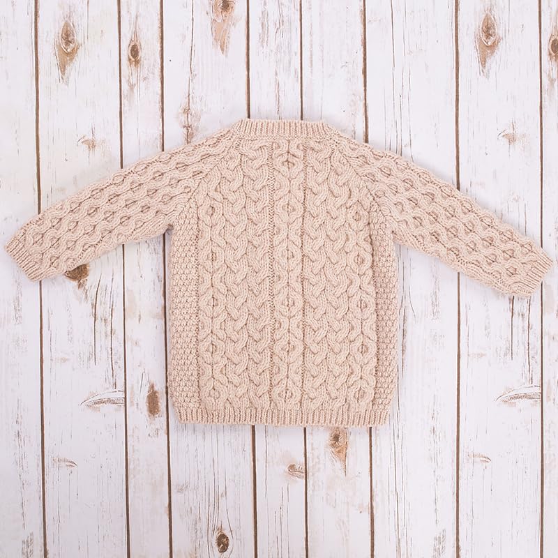 SAOL Aran Cardigan for Kids: 100% Merino Wool, Crew Neck, and Button Front - Made in Ireland3