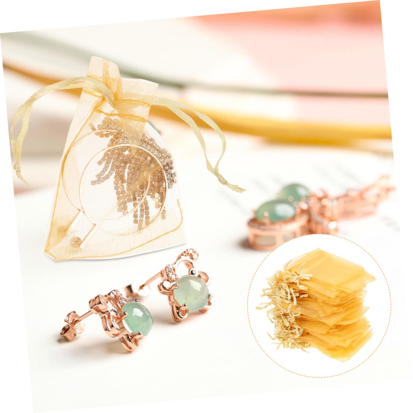 100 Pezzi Sacchetto in Organza Piccoli Sacchetti Di Organza Buste Per Gioielli o Di a i Per Gioielli Borse Per Coulisse Borsetta