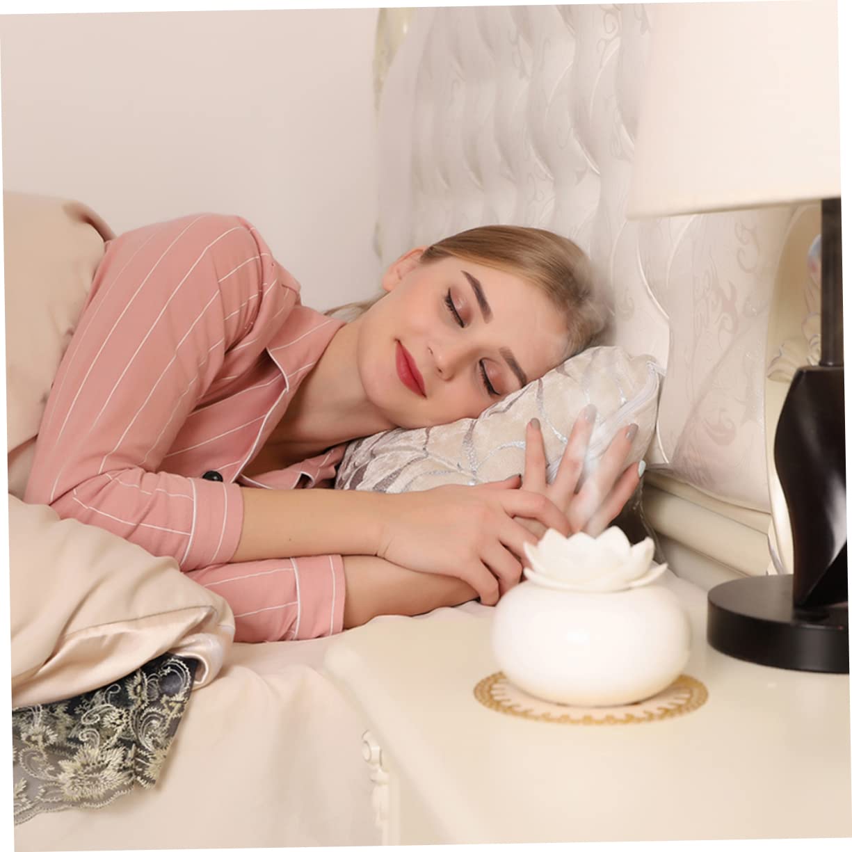 Umidificatore Profumato in Ceramica Bianco per Spa | Diffusore D’olio Essenziale, Purificazione Dell’aria, per Sala da Pranzo