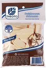Theoto 52003 Palito de Madeira para Sorvete Pequena, pacote de 100