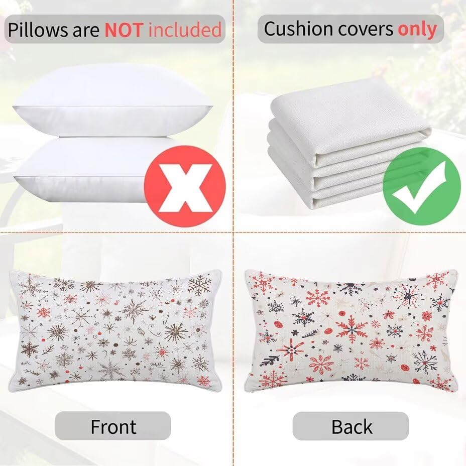Housses coussin extérieur déperlantes blanches 40x80 cm avec zip invisible - 5