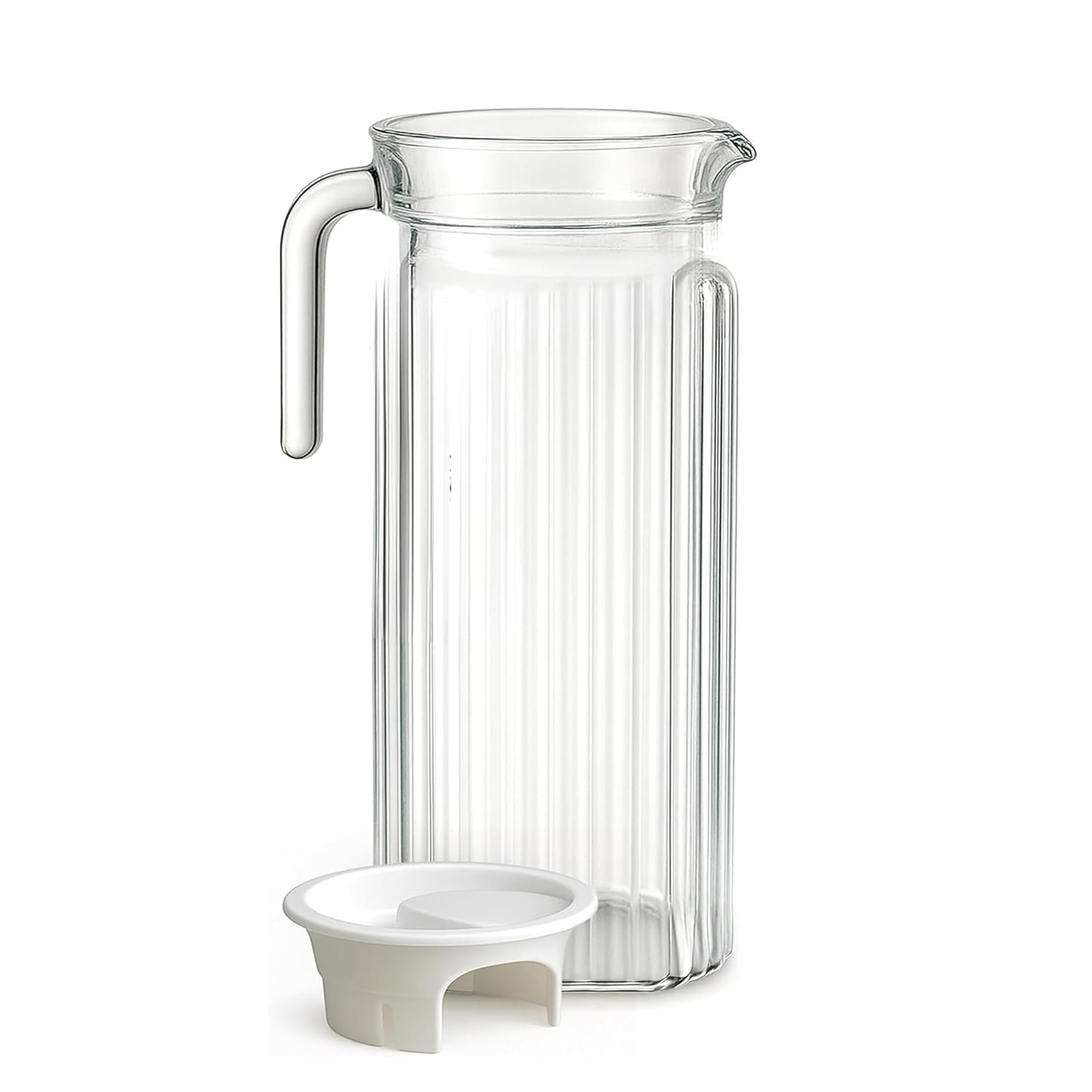 Patrani Fashion Glass Cold Water Jar | Beer Dispenser | Drink Dispenser | Glass Jug | Glass Pitcher | Spigot and Plastic l