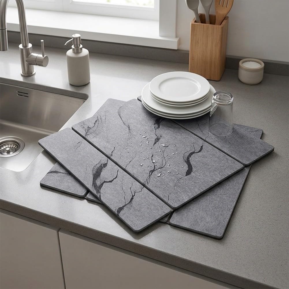 Tapis Séchage Vaisselle Diatomite 40x50cm Absorption Rapide