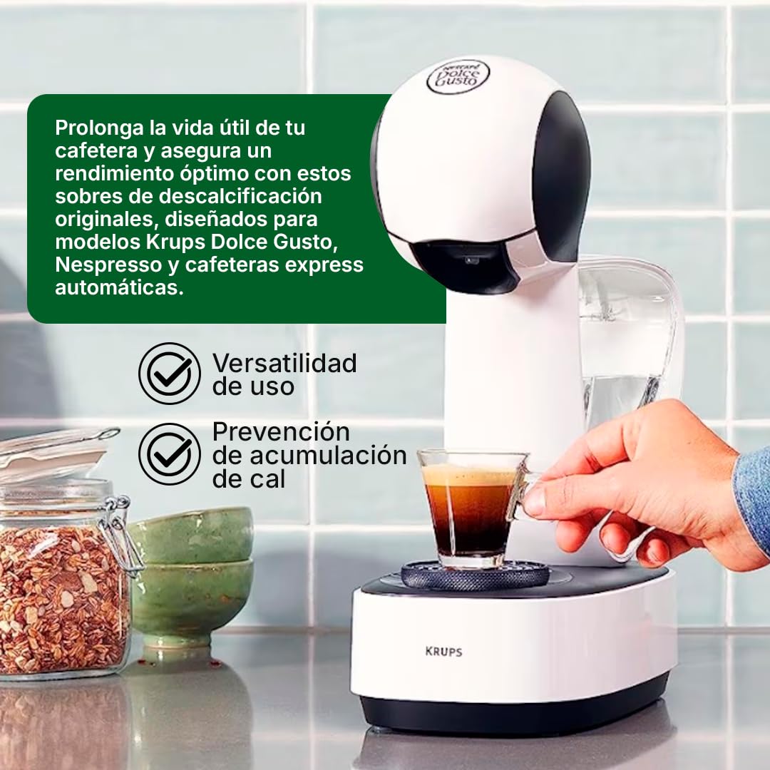 Descalcificador En Polvo | Compatible Con Cafetera Krups Dolce Gusto y Nespresso F054001B | Descalcificado y Limpiador Para Cafeteras | Limpieza Profunda y Rendimiento Óptimo Al Instante