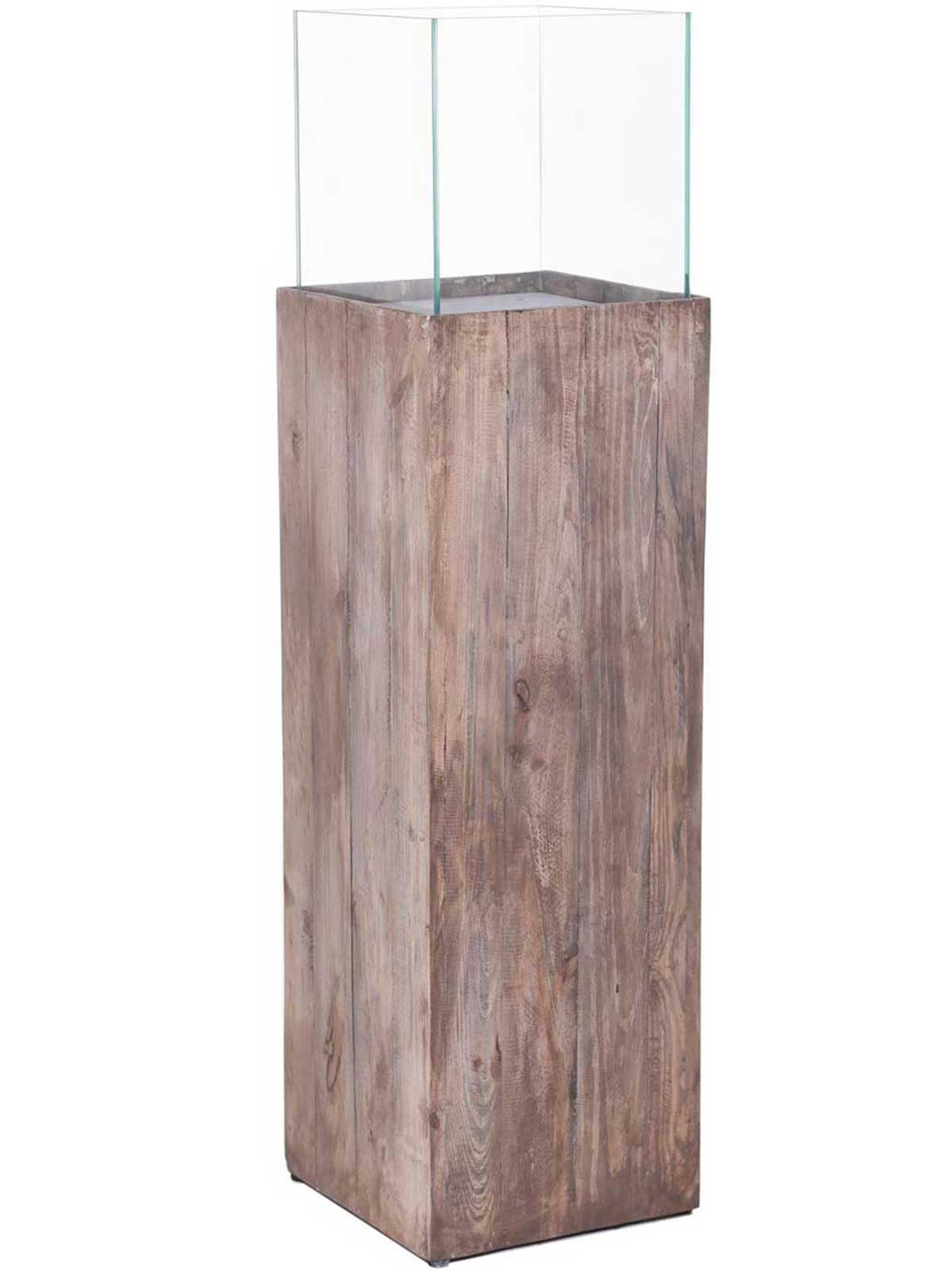 VIVANNO Photophore Colonne photophore Bois recyclé Candela Marron, 100x27x27 cm