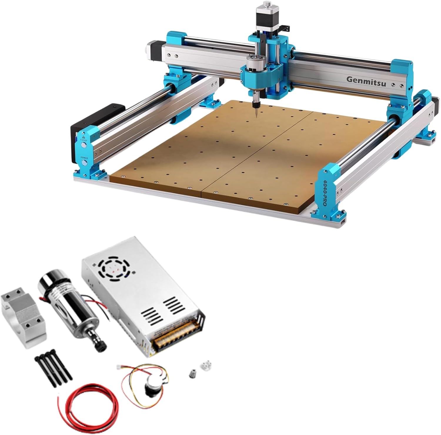 Genmitsu CNC Router Machine 4040-PRO for Woodworking + Air-Cooled 300W ...