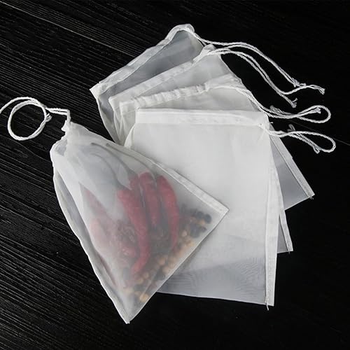 Miniatura 3 de Hemoton Bolsa de filtro de gasa de nailon de 80 micrones, bolsa de filtro de malla para filtrar y colar para leche de nueces, leche de almendrasoja,