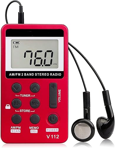 Radio retro AM FMportable Radio con auriculares 500mAh batería recargable para caminar gimnasio deportes