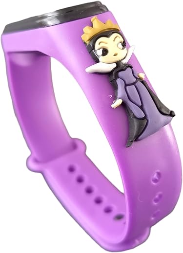 JABEDE Digital Watch Silicone Bracelet Boy Girl Sport Cartoon – Strap Compatible My Band Princess, Malefica, strip