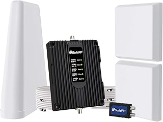 SolidRF-Cell Phone Signal Booster for House Office 4G LTE Data Compatible with Fido, Bell, Telus, Rogers, Sasktel, MTS| Dual Interior Antennas Kit Cell Phone -Booster Up to 8, 000 sq ft