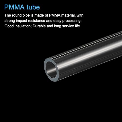 Miniatura 4 de MECCANIXITY Tubo acrílico transparente rígido redondo tubo 15mm (0.6") ID 18mm (0.7") OD 14" para lámparas y linternas, sistema de refrigeración por