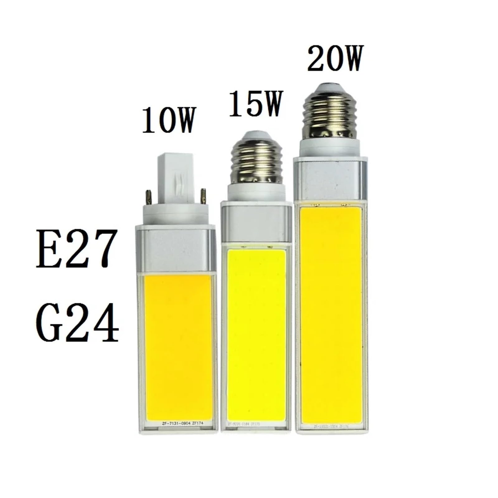 2 bombillas LED E27 de 10 W, 15 W, 20 W, G24, lámpara de maíz, luz blanca cálida, foco horizontal de 180 grados Para iluminación comercial e industrial(White,E27_10W)
