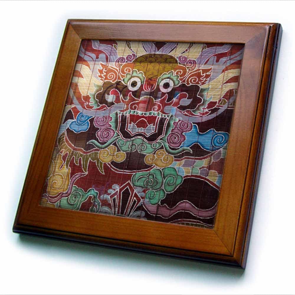 3dRose Vietnam, Hue Imperial City to Mieu Temple Complex, Dragon Cloth Framed Tile, 6 x 6