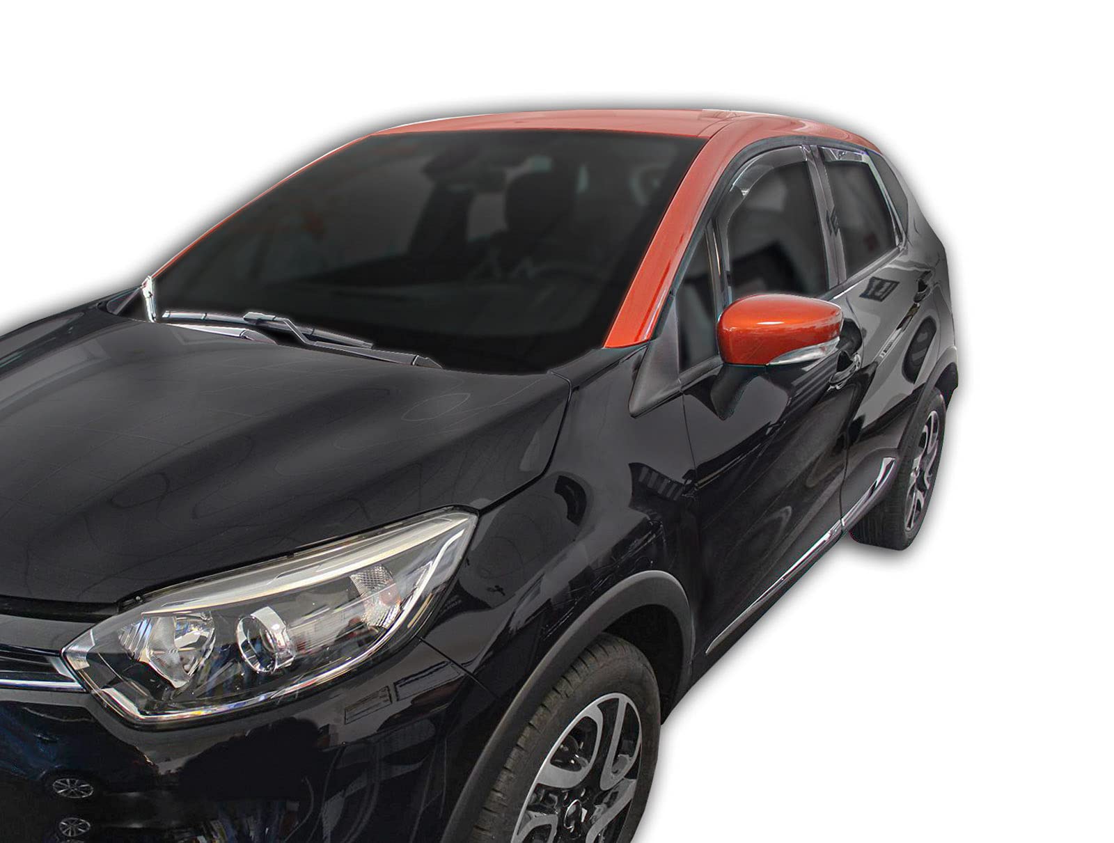 J&J AUTOMOTIVE GD Déflecteurs d'air et de Vent pour Renault Captur 2013-2019, Ensemble 2pcs, Teintés, Avant et Arrière, Aérodynamique