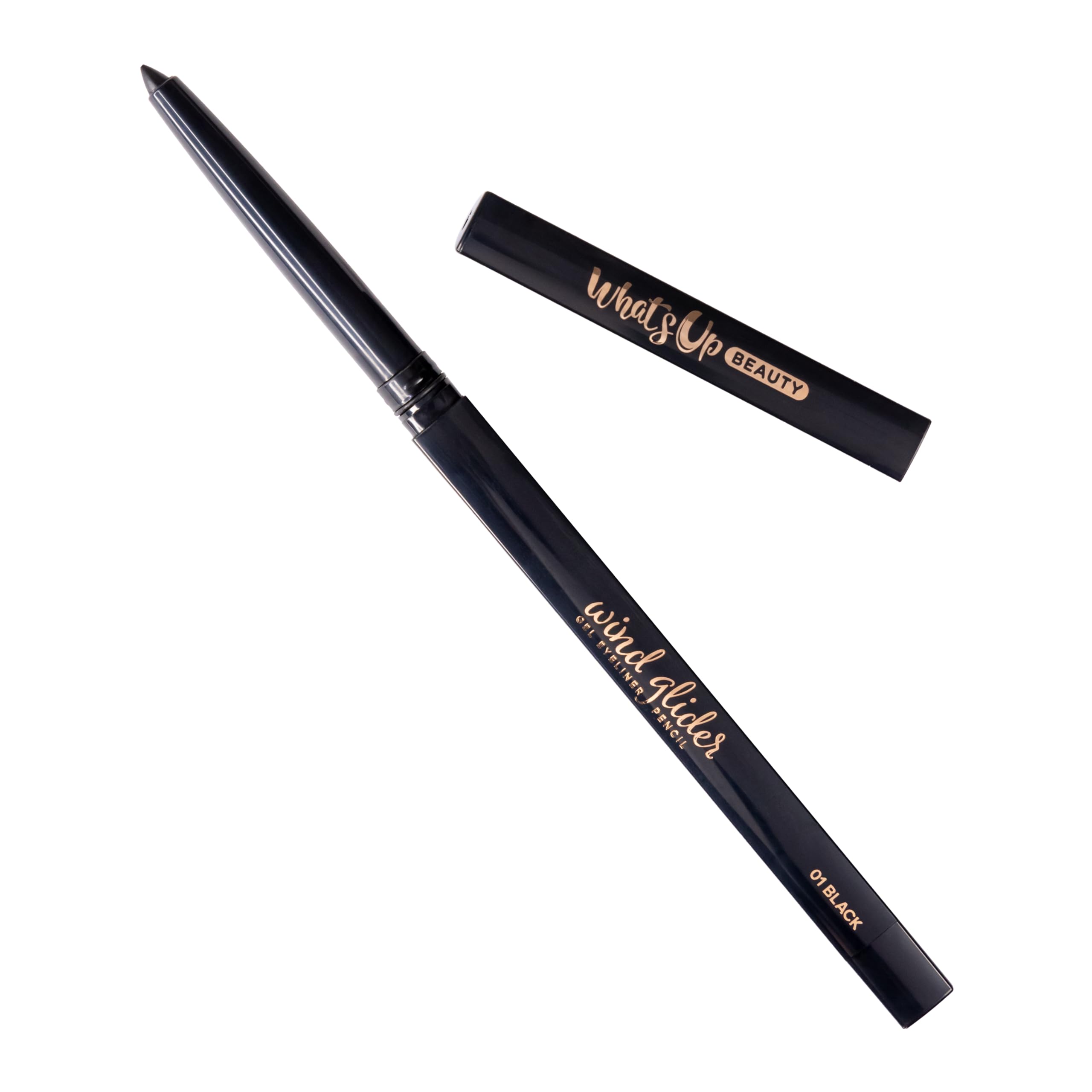 Whats Up Beauty - Wind Glider Gel Eyeliner Pencil - Shade 01 Black Clean Cruelty Free Vegan Eye