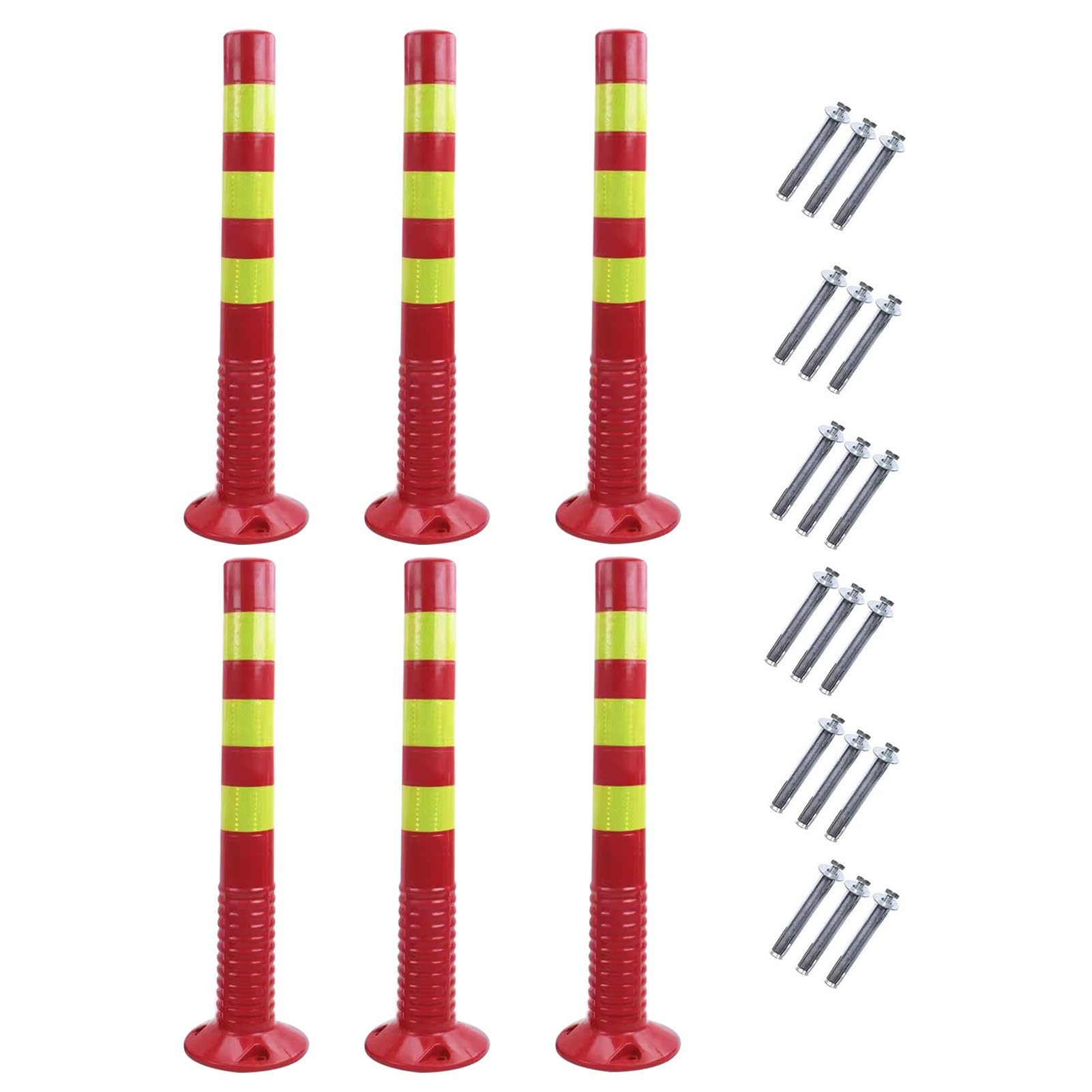 WQPMNYG Parking Bollards - 77cm Flexible Traffic Delineator Post Cones for Driveway and Garage Safety Barrier