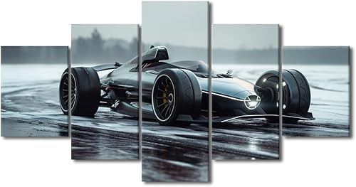 Miniatura 47 de TUMOVO Pintura retro para motocicletas, impresiones artísticas de motocicleta Cyberpunk, 5 piezas, lienzo, arte de pared, arte de pared Giclée,