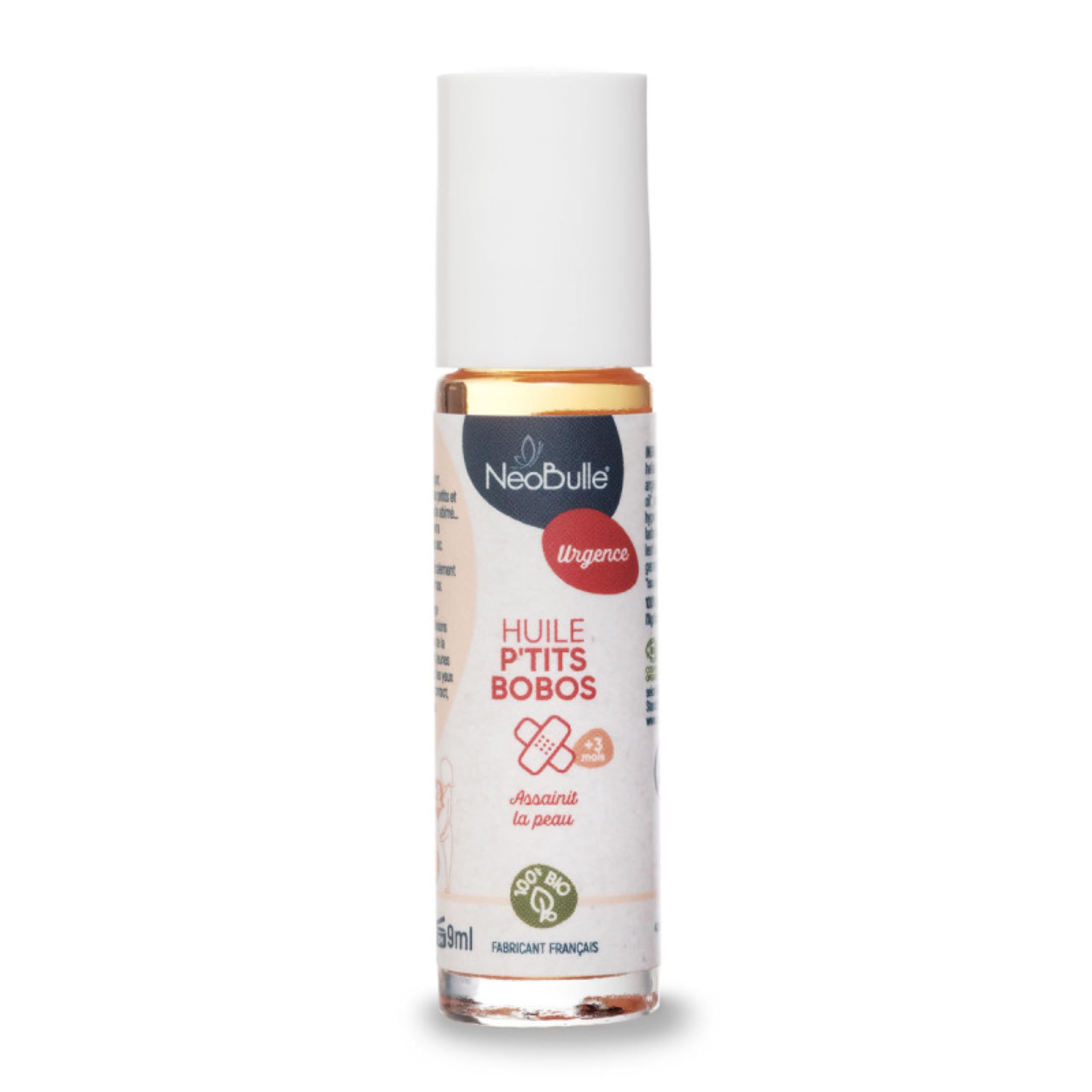 NéoBulle Huile P'tits Bobos Roll-On 9ml 100% Ingrédients Bio Apaise Peau Dès 3 Mois