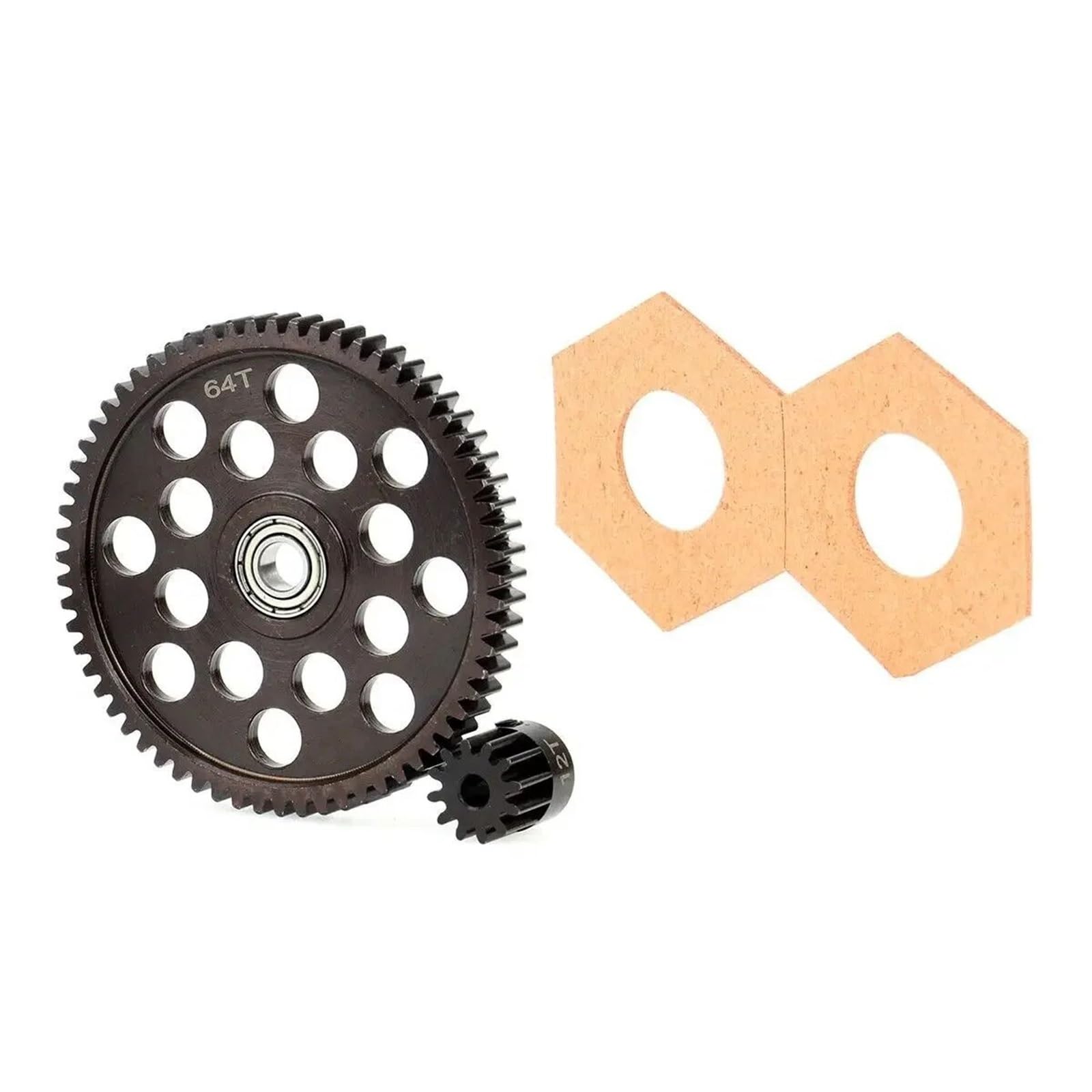 pour Axial RR10 pour Yeti 90048 1/10 Pièces Rechange Voiture RC Couronne 64T Acier Trempé 32P Pignon 12T Accessoires Améliorations RC Voitures Pièces
