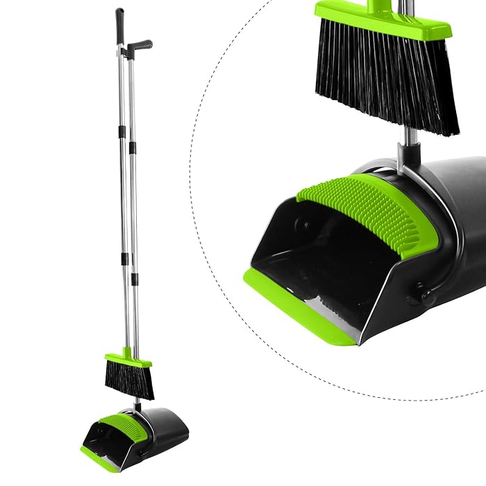 Buy Betuy Broom and Dustpan Set, Foldable Long Handle Broom/Dust Pan Standing Upright Cleans