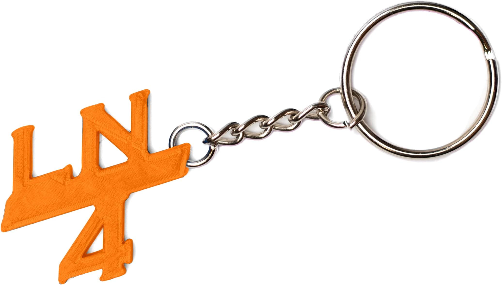 LN 4 Orange keychain | Made From Repurposed Waste Plastic | F1 Formula 1 Gift, Orange, 100mm x 40mm x 4mm