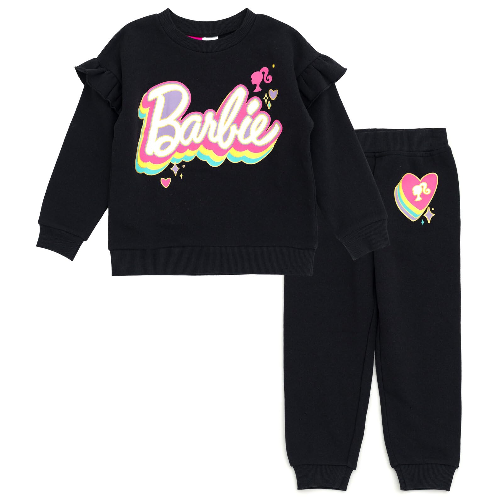 Barbie Drop Shoulder Sweatshirt and Jogger Pants Outfit Set