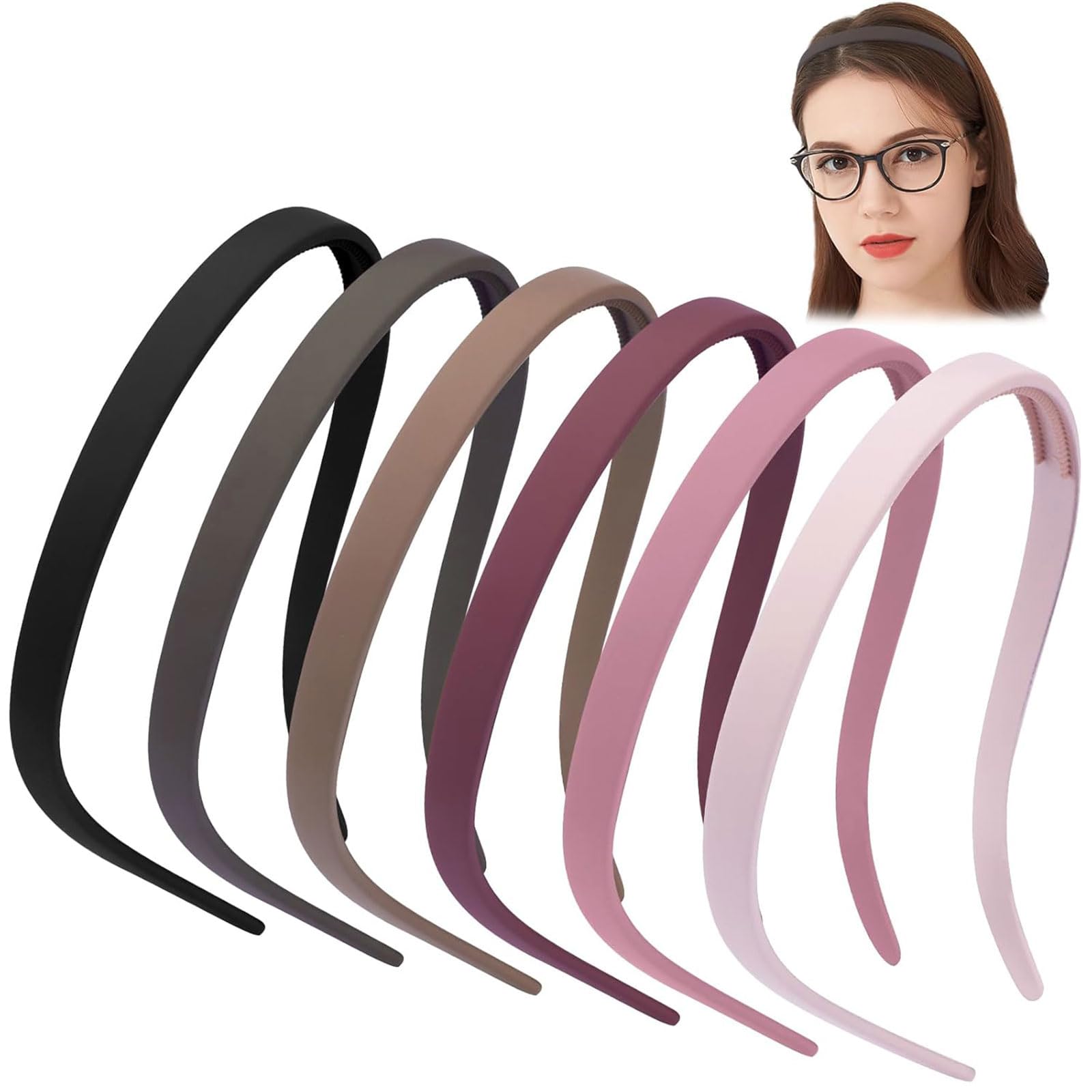 BelleVive 6 Piece Headbands Set for Glasses Wearers No Pressure No Headache Square Headband Headband for Women Comfortable Headbands Non-slip