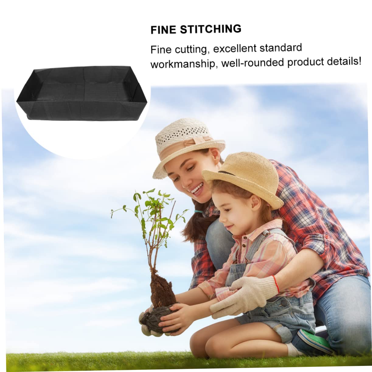 VICASKY Pflanztaschen aus Vliesstoff Wiederverwendbare Pflanzbeutel mit Hohem Fassungsvermögen für Garten und Balkon Geeignet für Blumen und Gräser Schwarz