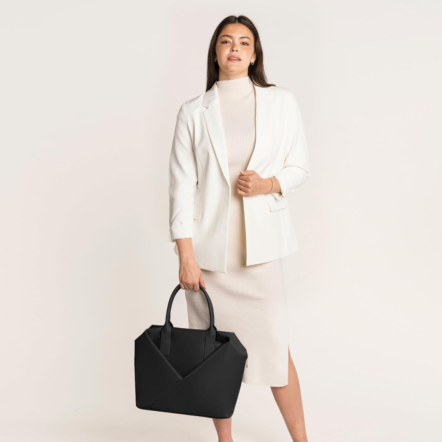 Lux & Nyx Large Origami Tote Bag for Women — 15" Laptop, Trolley Sleeve, Crossbody Strap, Water-Resistant Premium Nylon