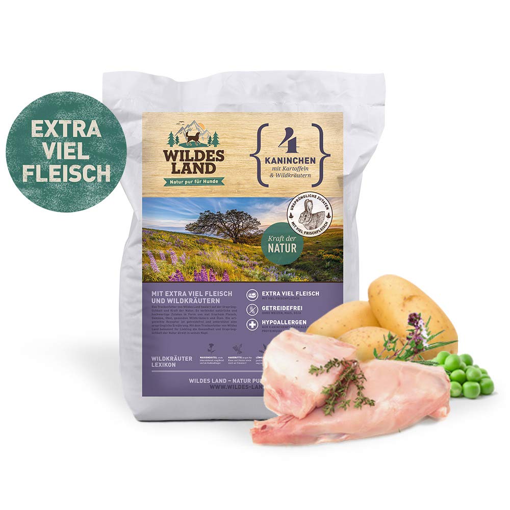 WILDES LAND – Wild | Trockenfutter mit extra hohem Fleischanteil und natürlichen Zutaten für ausgewachsene Hunde. Alleinfutter ohne Zusatzstoffe im Beutel | 12kg Wild