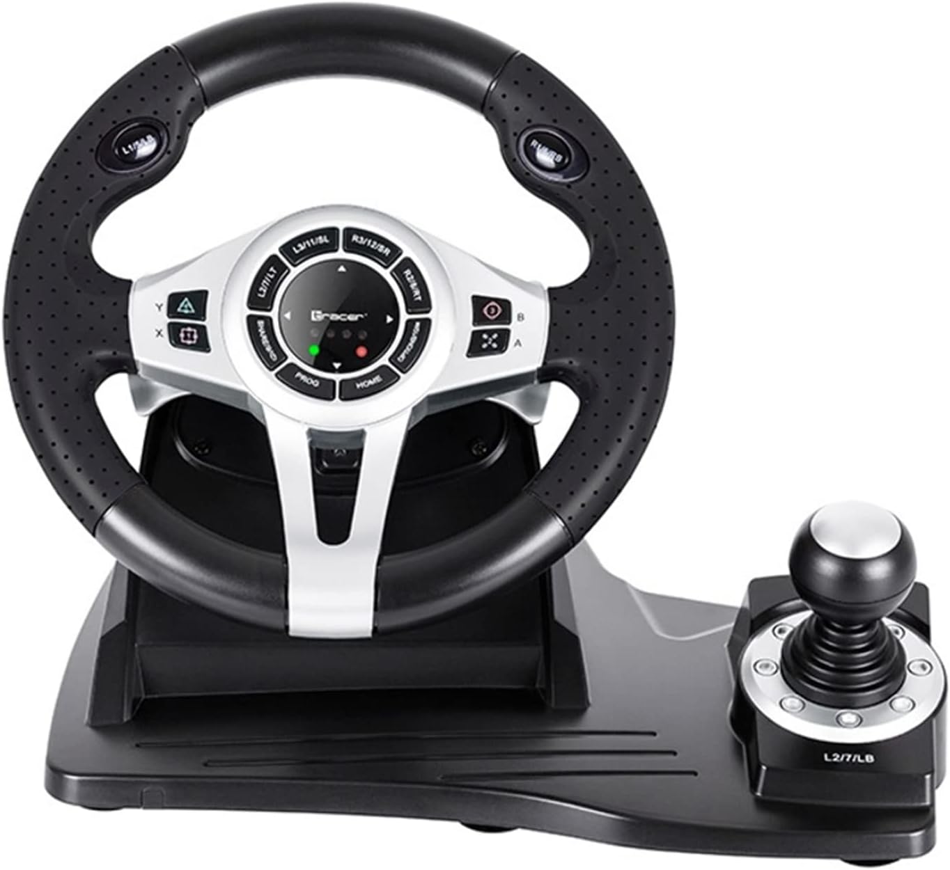 Close-up of Tracer Roadster Steering Wheel controls