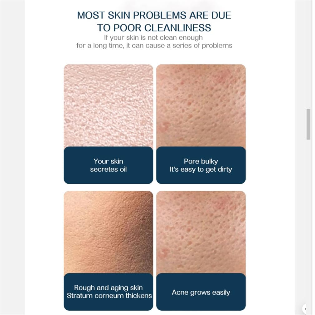 Sonic Scrubber - Exfoliante facial, lavado facial, diseño ergonómico curvado, limpieza profunda, cerdas suaves de alta densidad, para mamá, esposa, mejor amiga, color rosa