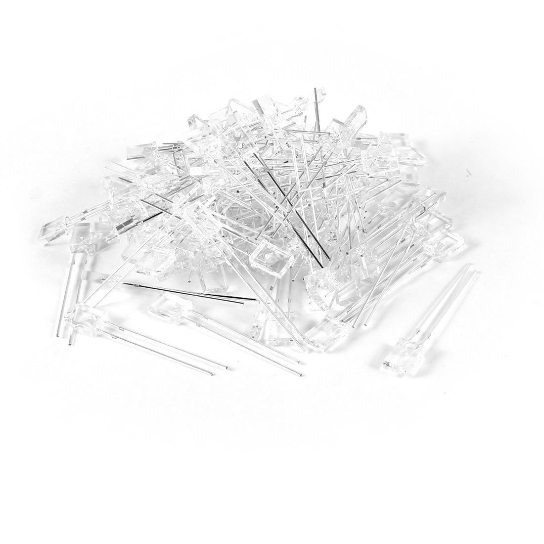 Uxcell White/Light Sourcingmap 100 Pcs 2X5x7mm Rectangular Head Diffused Led Lamp Bulb