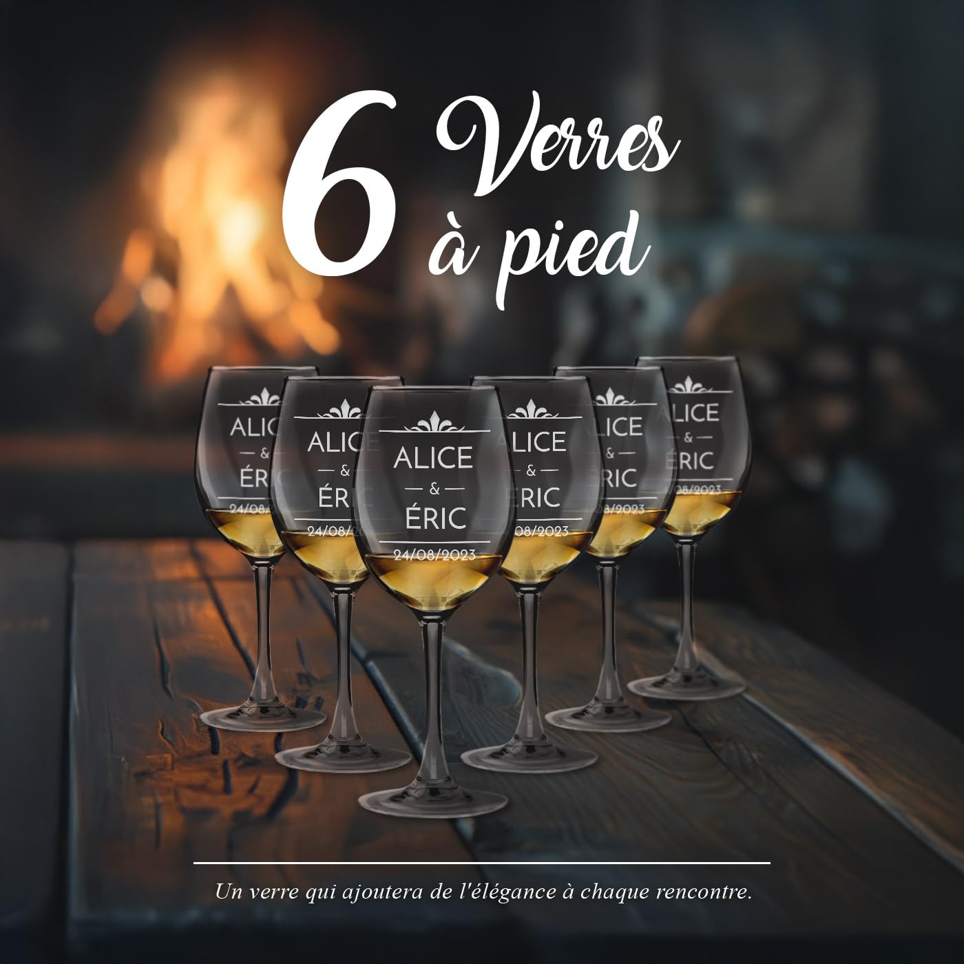 Maverton 6 Verres à Vin en Cristal | Cadeau d’anniversaire pour chaque Couple, Cadeau Noel, Le set pour parents, Simplicité