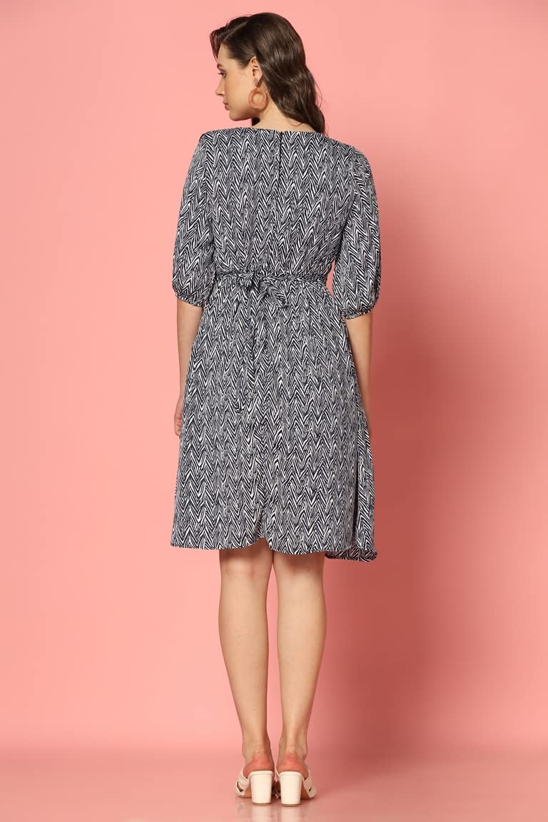 Leriya Fashion One Piece Dress For Women| Midi Dress For Women| Birthday Dress For Women (Small, Blue)