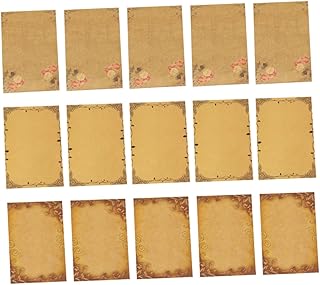 Gogogmee 48 Folhas De Artigos De Papelaria Vintage Papel Antigo Colorido Impresso Papel De Pergaminho Papel De Papelaria Vintage Cartão De Mensagem Estacionário Papel De Nota Papel De Nota
