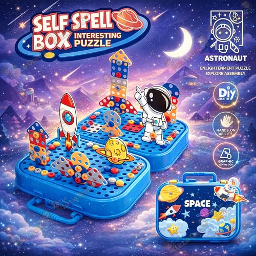 Image of The Little Ones Mechanical Toys - Construction Toys For Kids Aged 3+ Years Old,Stem Toys,Diy Kit,Best Birthday Gift For Boys & Girls,Educational Games[Space Builder Construction Set- 40+Models-232 PCS