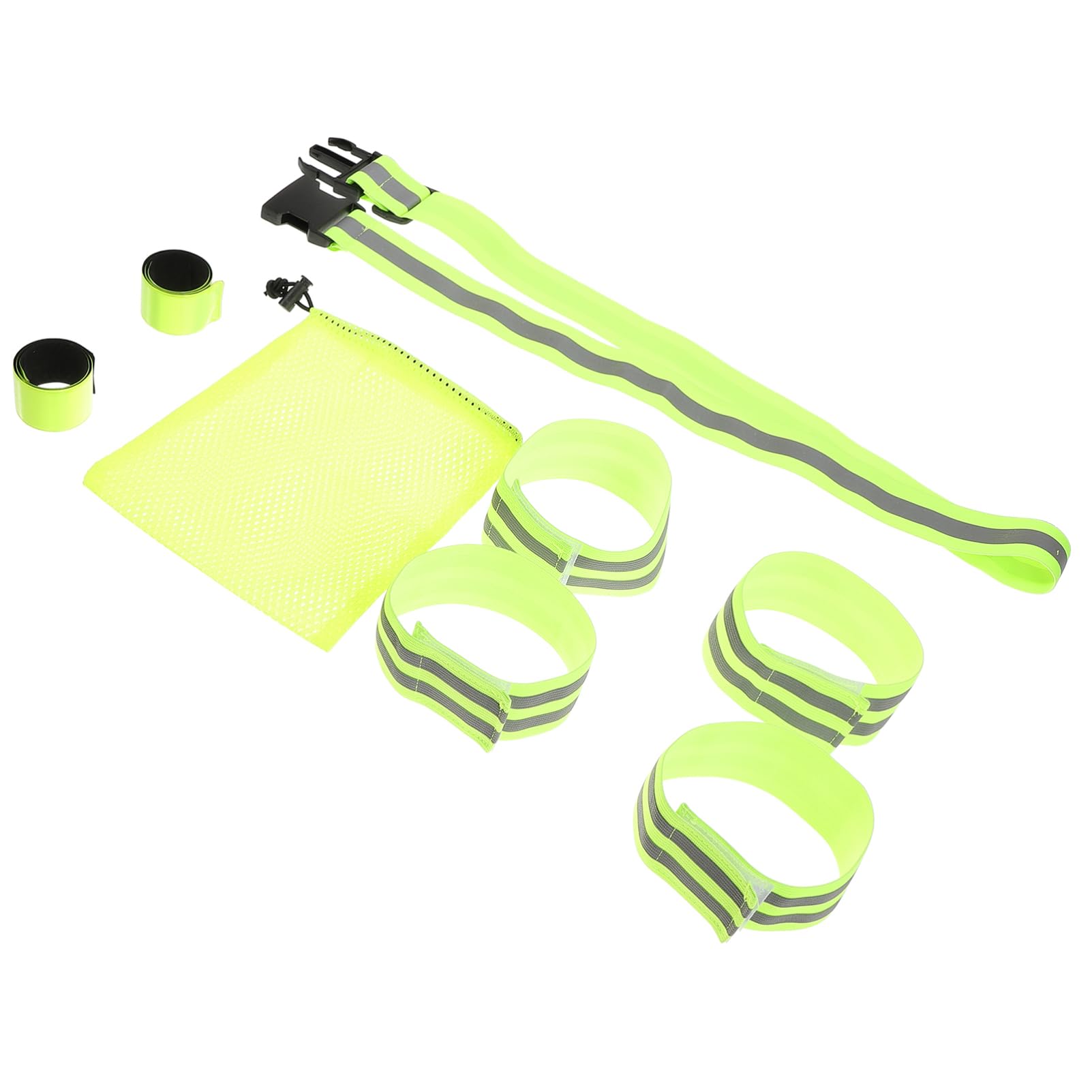 BESPORTBLE 3juegos Bandas Reflectantes Ajustables para Correr y Actividades Nocturnas Incluye Cinturón y Brazaletes Alta Visibilidad y Reutilizables para Ciclismo Senderismo y Maratones