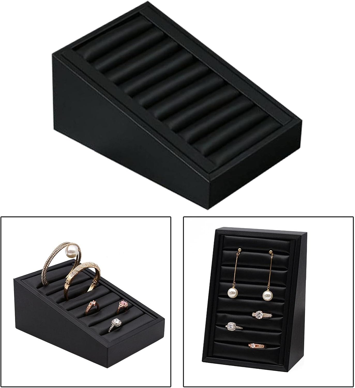 [Leisurealeaneag] 5セットリング イヤリング トレイ スタンド ジュエリー ディスプレイ オーガナイザー ホルダー