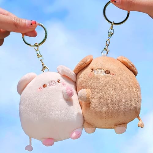 Plush Couple Piggy Magnet Keychain Pendant, Pig Charm Gift Kawaii Piglet Toy Bestie Plushie For Car Keys #TOP3