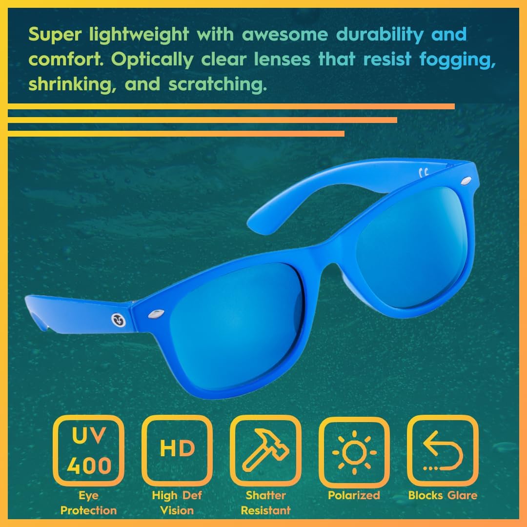 Flying Fisherman Pinfish Jr Angler Kids Floating Polarized Sunglasses | 100% UV Protection for Fishing, Boating, Outdoor Sports