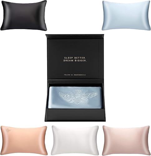 Miniatura 7 de Queen Bee Silk - Funda de almohada de seda para cabello y piel - Alta calidad 6A 100% seda de morera real 22 Momme Charmeuse (ambos lados), sin