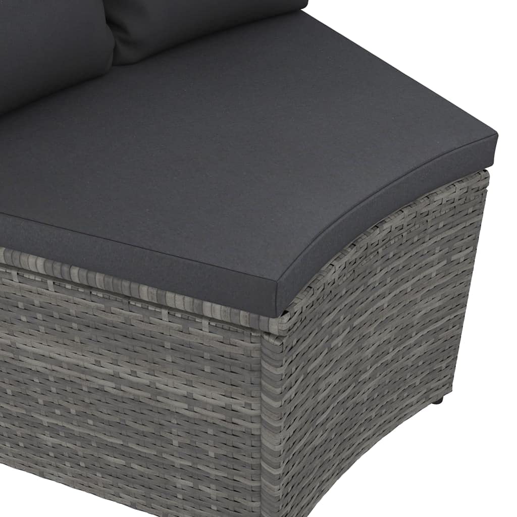 Set Divani da Giardino 5 Pezzi con Cuscini Grigio